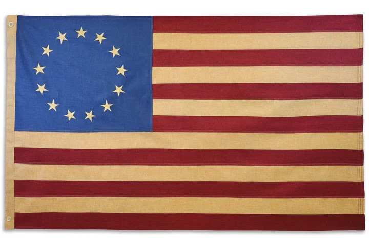 Burlap Betsy Ross 3x5ft Embroidered Flag American Colonial Betsy Ross Flag