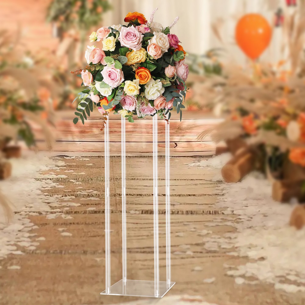 Wedding Backdrop Flower Stand Vase Clear Column Party Acrylic Floor Stand Decor