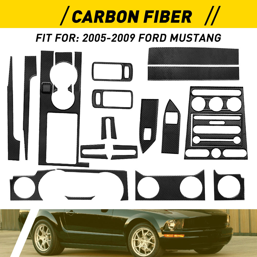 Carbon Fiber Cover Car Interior Trim Car Accessories Fits 2005-2009 Ford Mustang