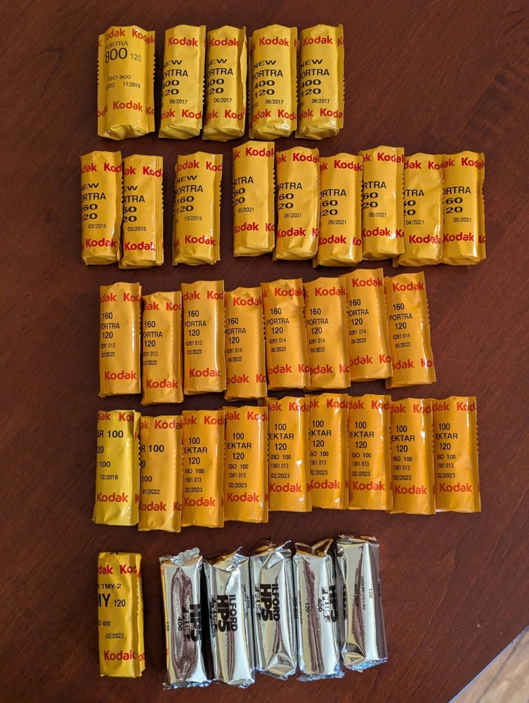 37 Rolls Expired 120 Color & B&W Film: Portra 160, 400, 800, Ektar, TMAX, HP5