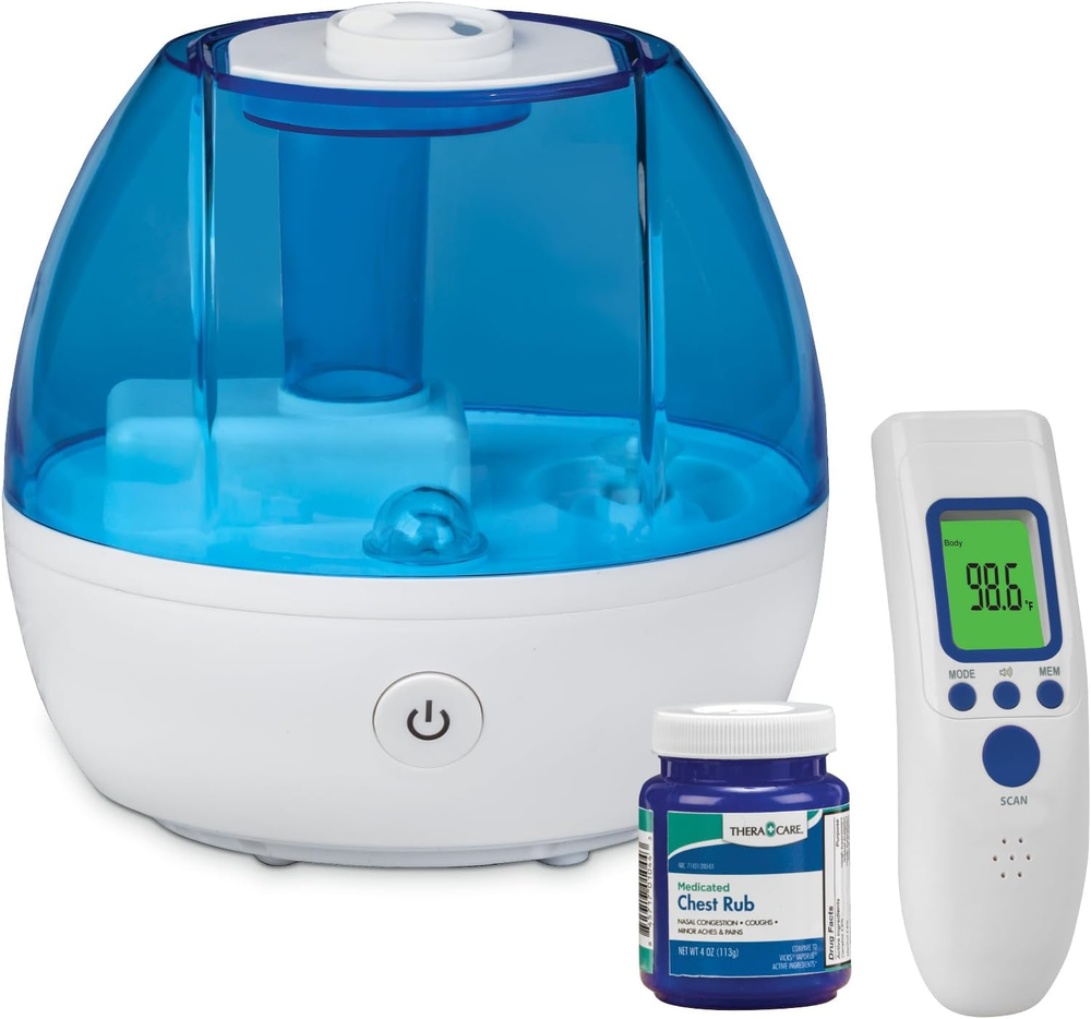 3-Piece Seasonal Relief Bundle with Cool Mist Humidifier and Forehead Thermometer-image