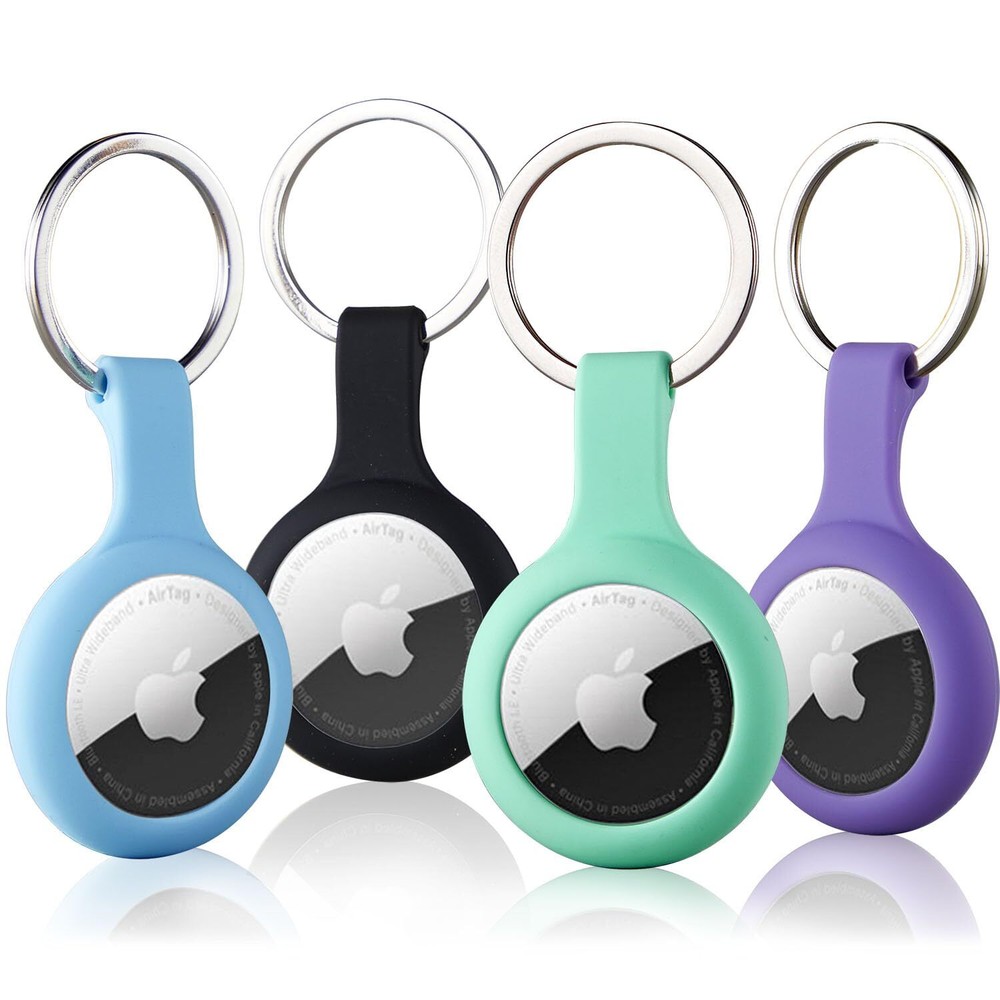 ThingsBag Airtags 4 Pack Holder Keychain, Silicone GPS Case Key Ring for Air Tag