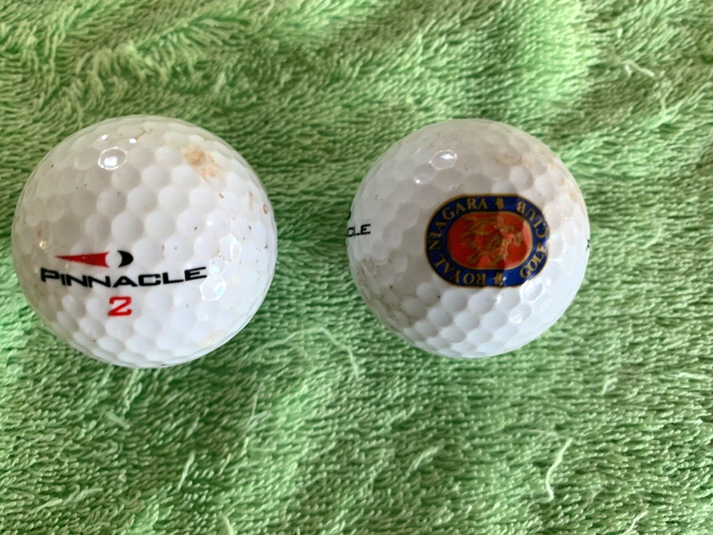 2 Pinnacle Golf Balls GOLD DISTANCE #2 & #3, ROYAL NIAGRA GOLF COURSE CANADIAN