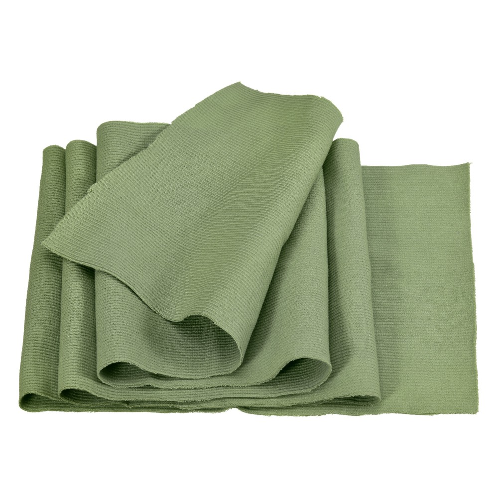 15cmx1m Elastic Cuff Ribbed Trim Cotton Fabric Knitted Stretch Band Light Green