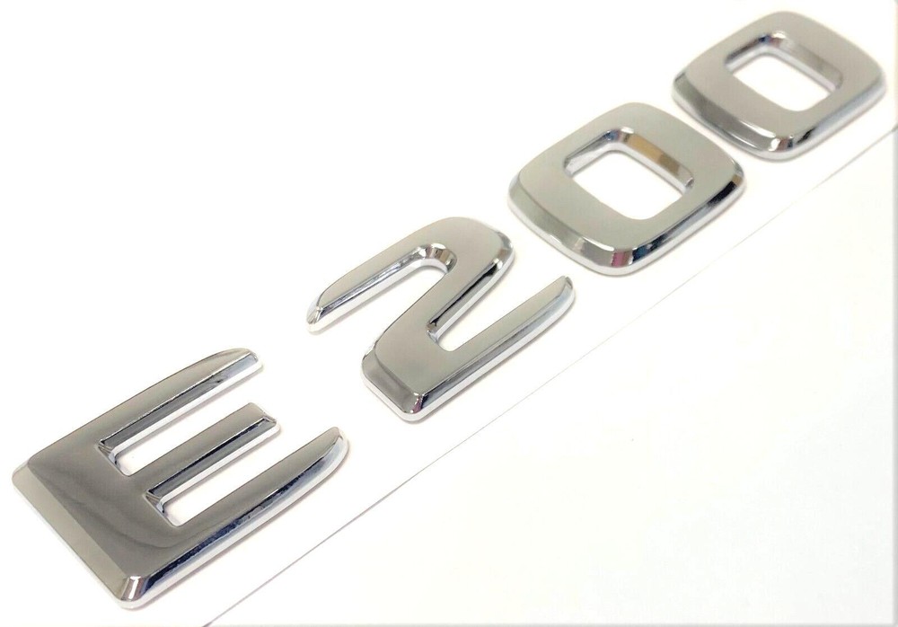 E200 Chrome Rear Trunk Emblem Badge Nameplate Decal Letter Number Sticker ABS