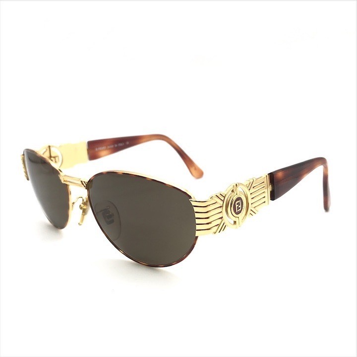 Fendi FF Logo Tortoiseshell Sunglasses Brown Gold M14500