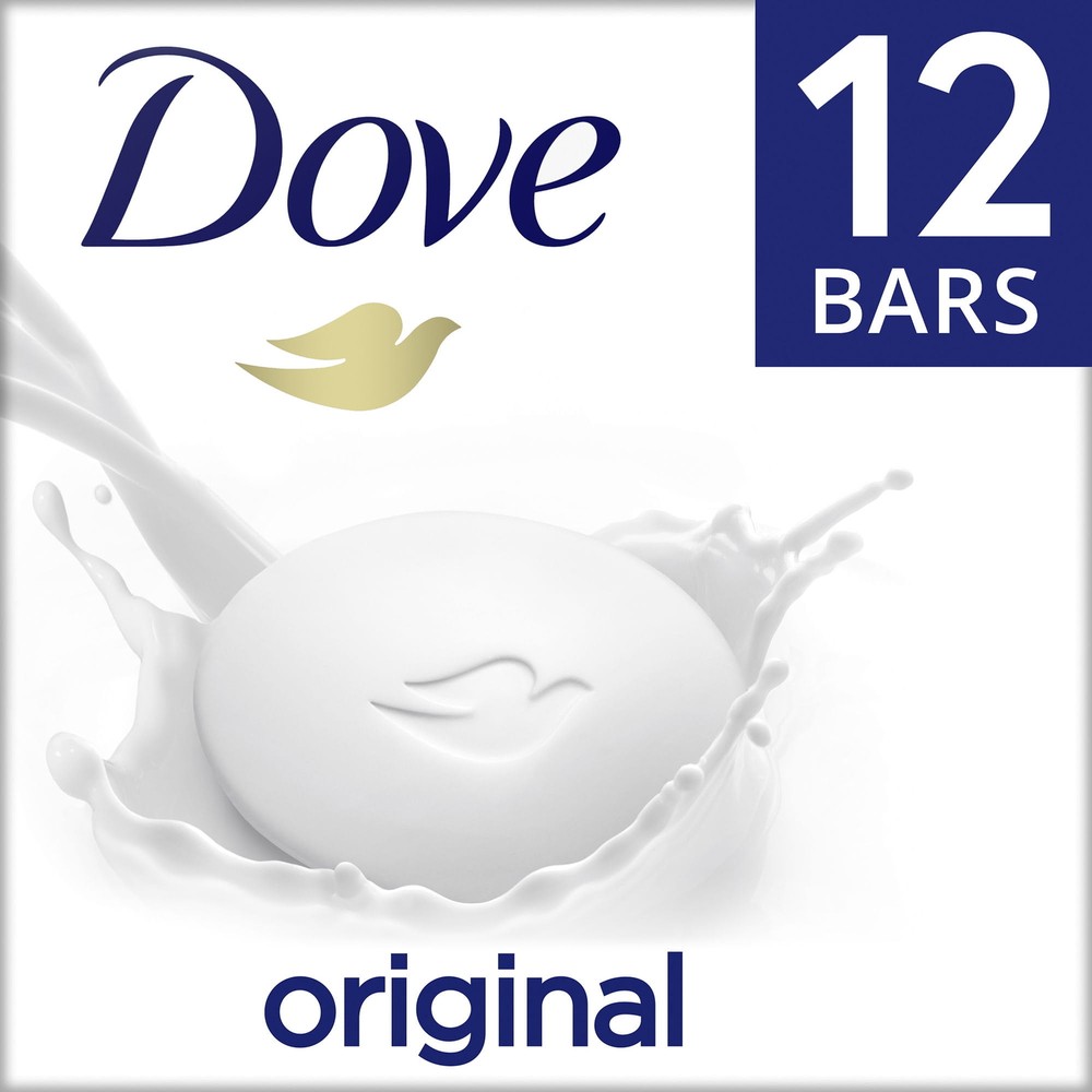 Dove Original Beauty Bar Deep Moisturizing Soap 12-Pack 3.75 oz