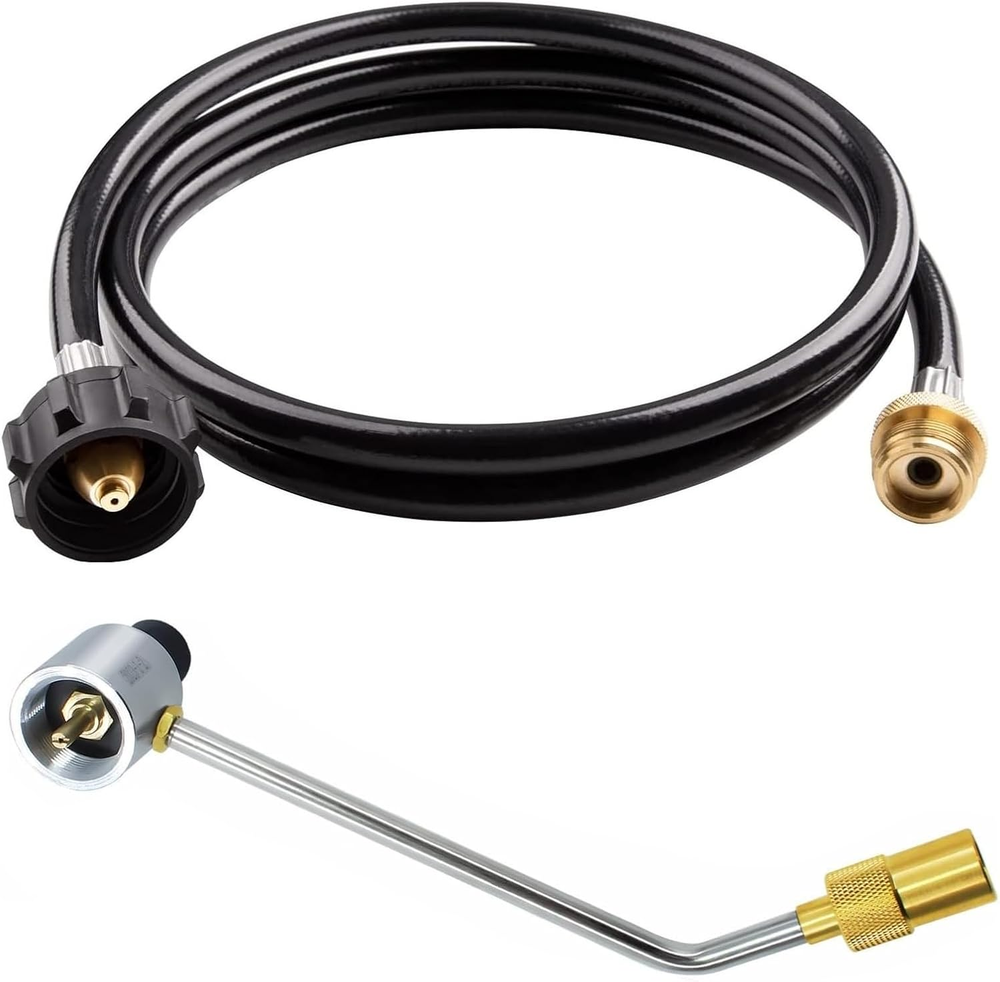 6FT Propane Hose Adapter 1Lb to 20Lb Converts 1Lb Appliances to 5-40Lb Tank for