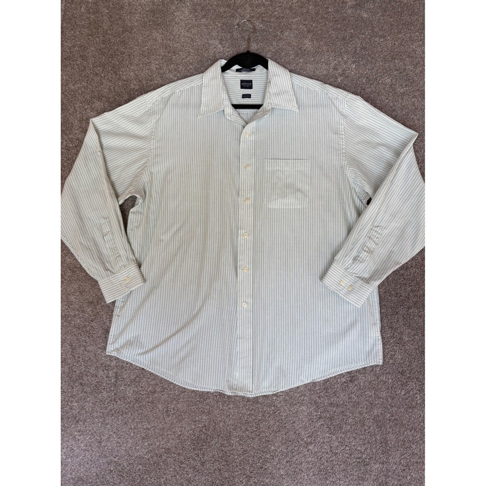 Arrow USA 1851 Mens XL 17-17.5 Striped Long Sleeve Dress Shirt Wrinkle Free