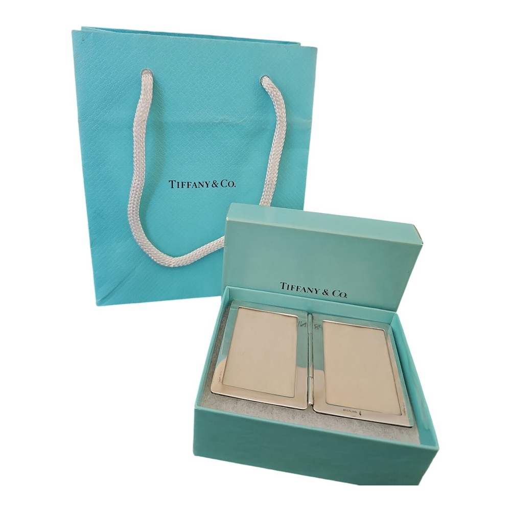 Vintage Tiffany & Co Sterling Silver Travel Pocket Dual Photo Picture Frame