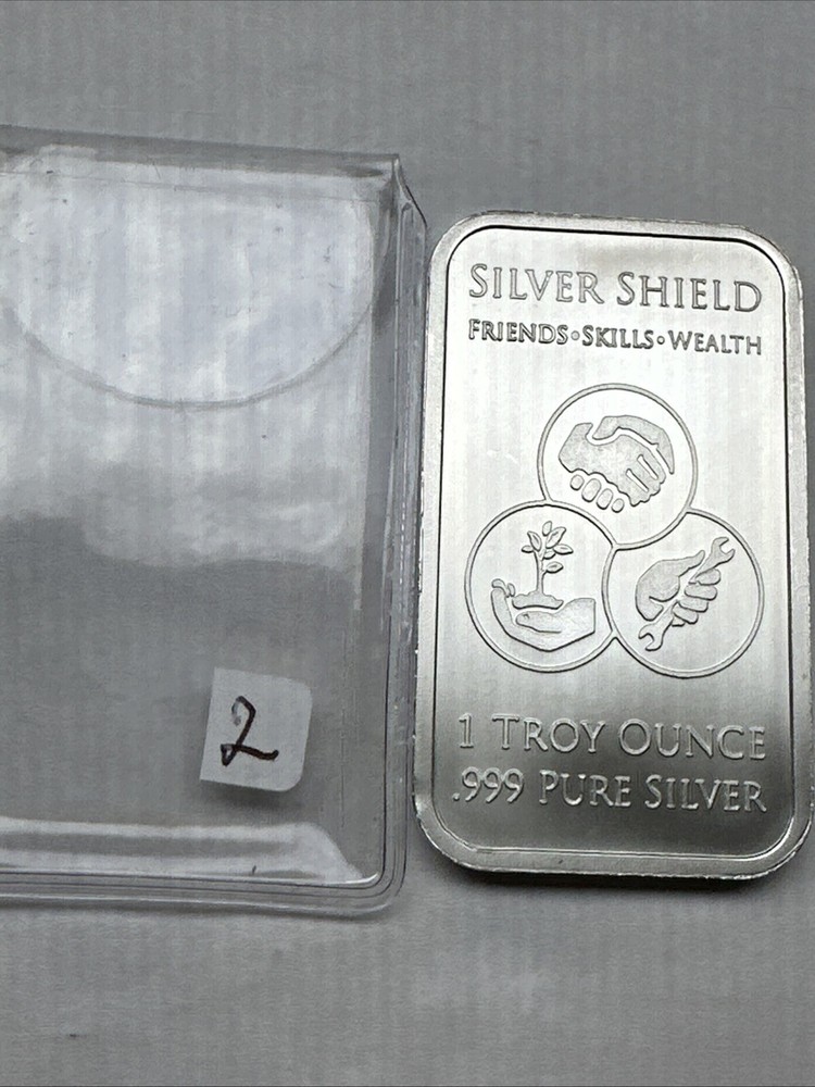 Silver Shield Den Of Thieves Friends Skills Wealth 1 oz 0.999 Fine Silver Bar!