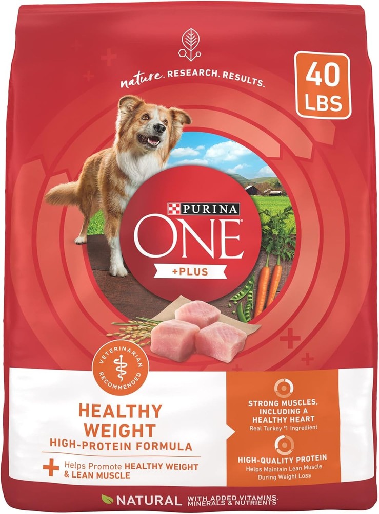 Plus Dry Dog Food High Protein Healthy Weight, Real Turkey - 40 lb Bag