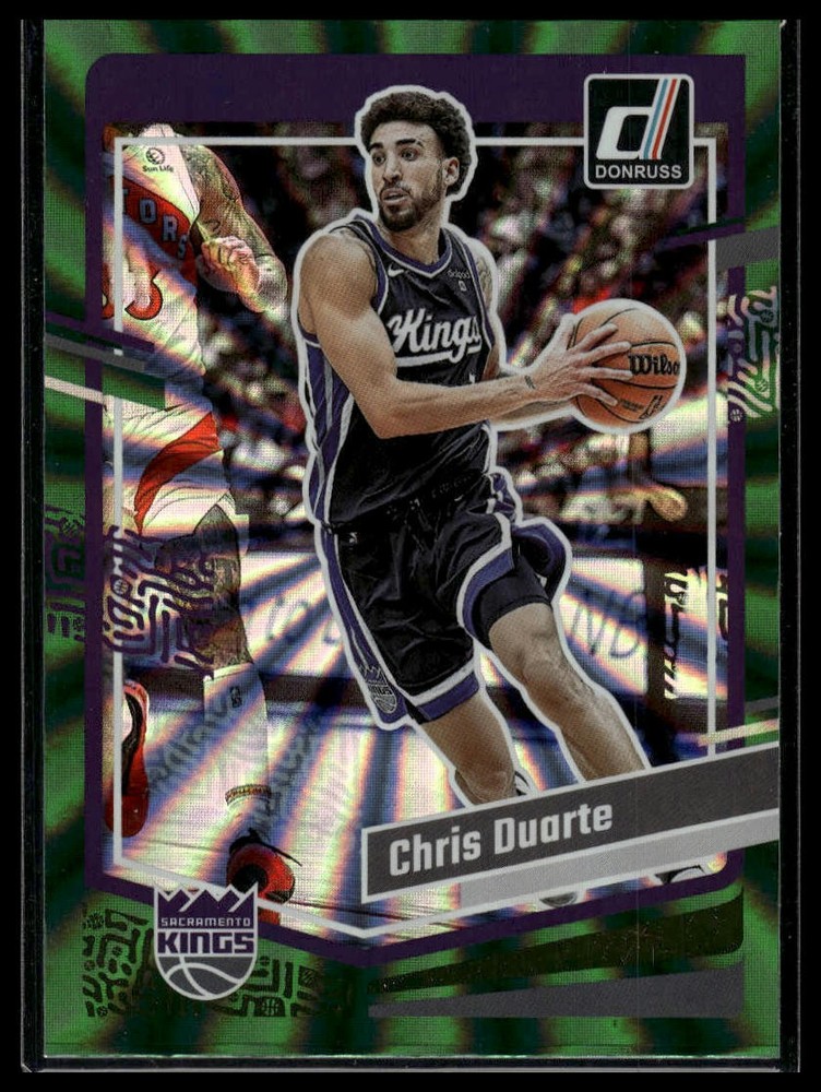 2023-24 Donruss Chris Duarte Green Laser Holo #90 Basketball Card