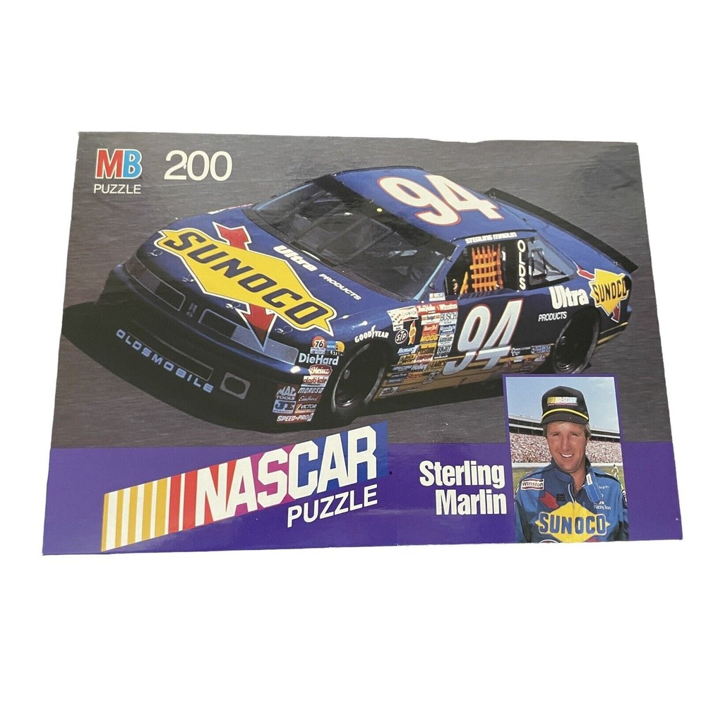 Sterling Marlin NASCAR 94 Sunoco 200-Piece Puzzle Milton Bradley 1990