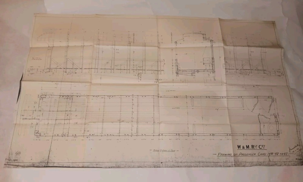 W &M Railway Passenger Car Framing Train Blueprint, 39