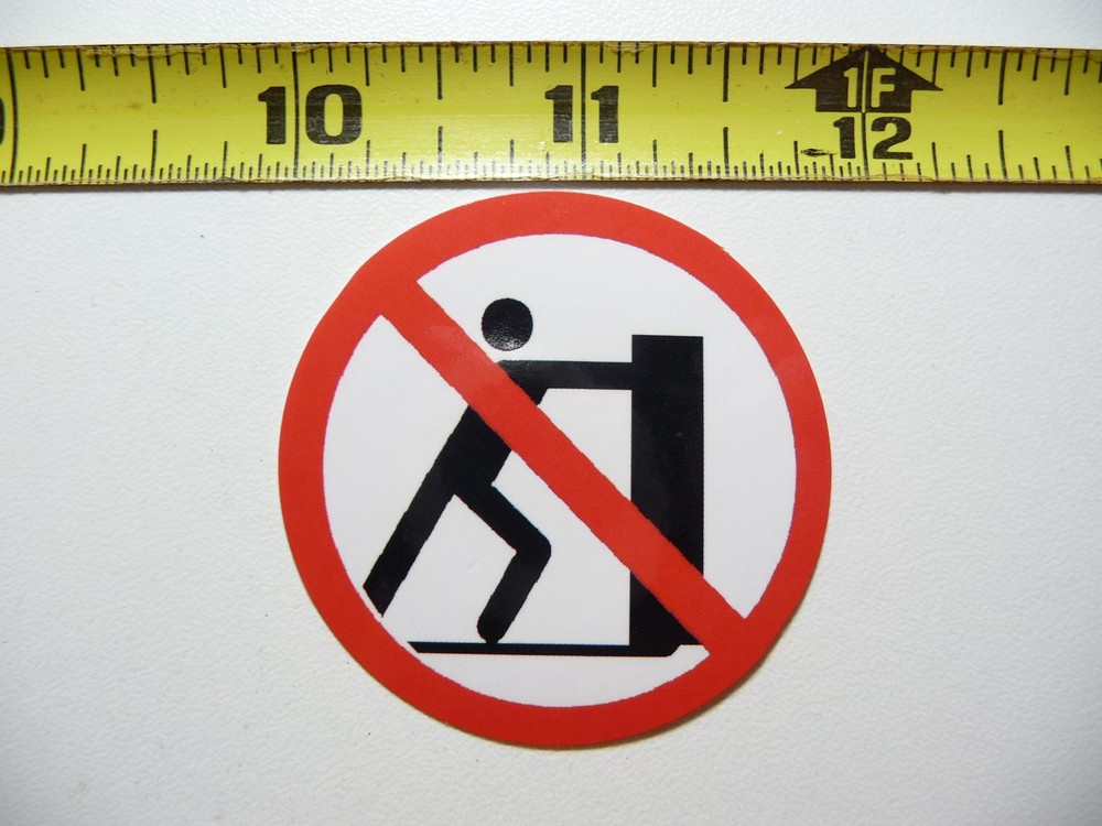 No Pushing Allowed Decal Sticker for Workplace Safety and Job Site Rules