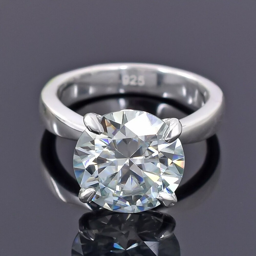 Certified 4.30 Ct Round Cut White Diamond Solitaire 925 Sterling Silver Ring