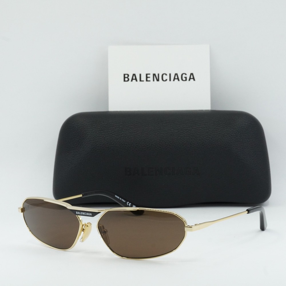 BALENCIAGA BB0245S 003 Gold/Brown 64-15-135 Sunglasses New Authentic