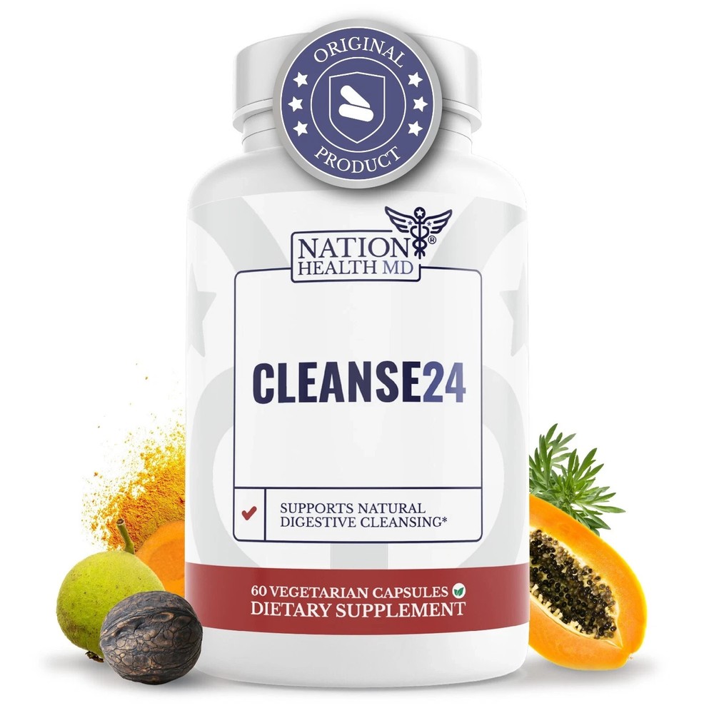 NATION HEALTH MD Cleanse24 Intestinal Cleanse with Wormwood Formula FS