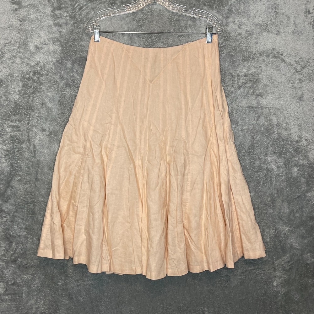 Lauren Ralph Lauren Women Linen Pretty Coquette Beachy Boho Trumpet Skirt 4