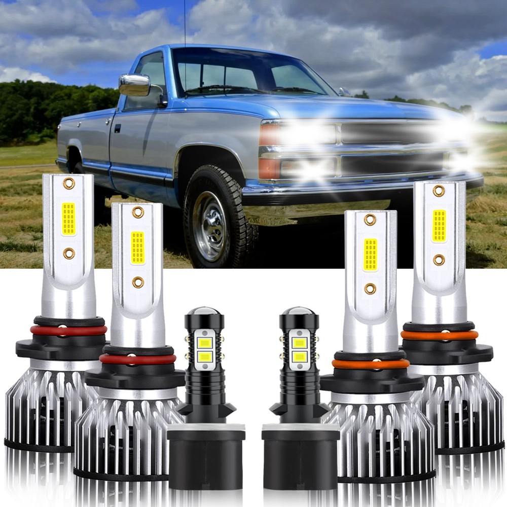 LED Headlight Bulbs Combo kit Fog Light  For Chevrolet Silverado 2500 1999-2002