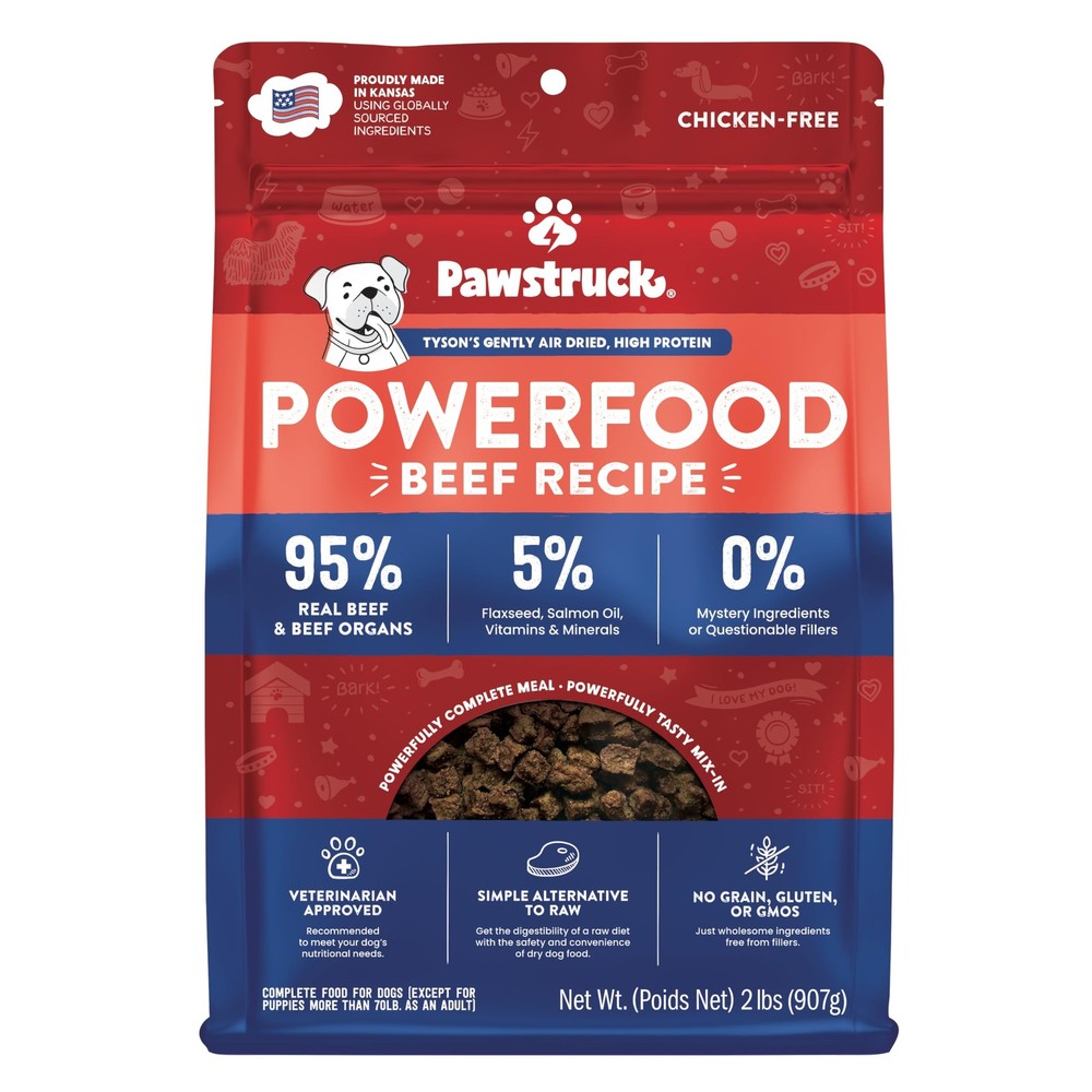 Pawstruck Air Dried Dog Food with Real Beef, Grain-Free, 2 Pound (Pack of 1)