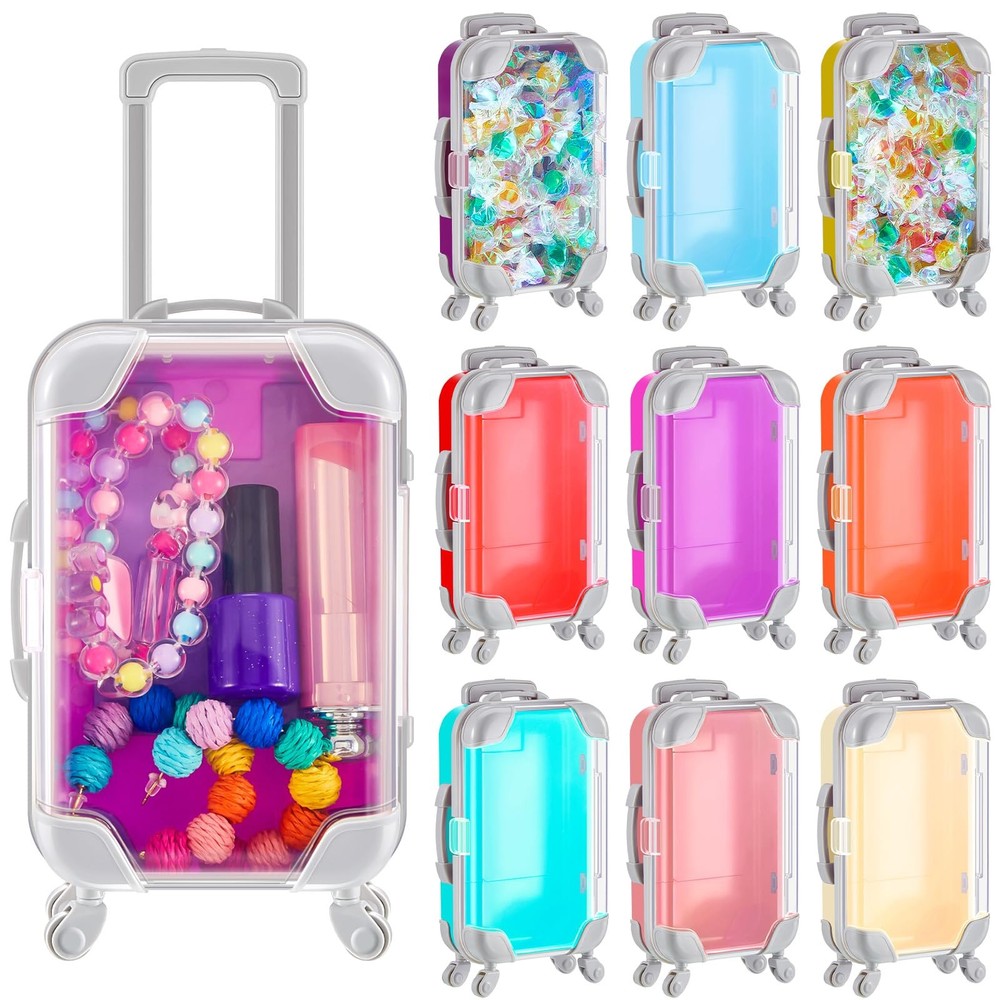 Tessco 12 Pack Mini Suitcase Party Favor Gift Box 6.69 x 3.74 x 1.97 Inches P...
