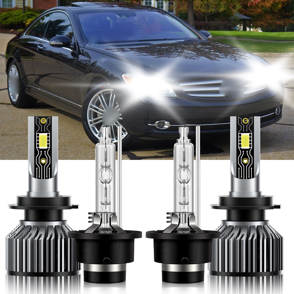 For Mercedes-Benz CL600 1998-2009 LED HID Headlight Bulbs Hi Low Beam H7 D2S