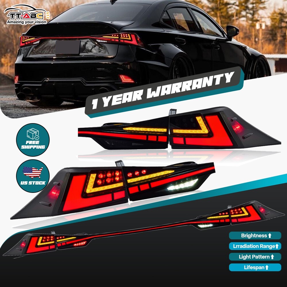 Premium LED Tail Lights for Lexus IS250 IS200t IS350 IS300 ISF 2014-2020 Rear Lights