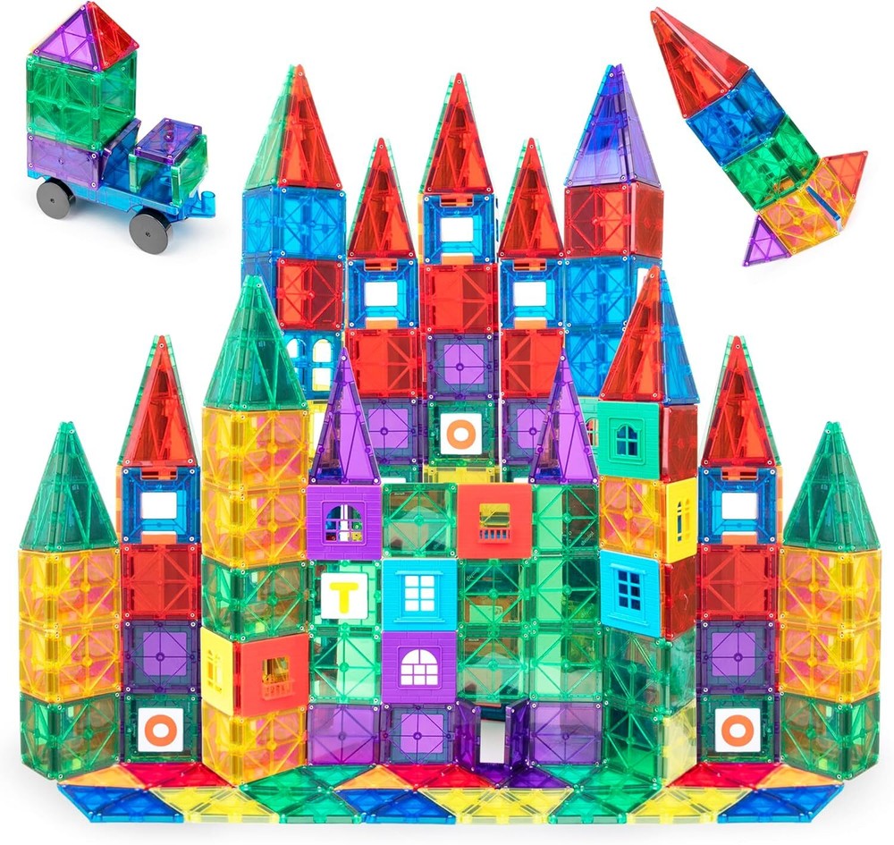 150-Piece Magnetic Tiles Building Set – 3D Magnet Building Blocks