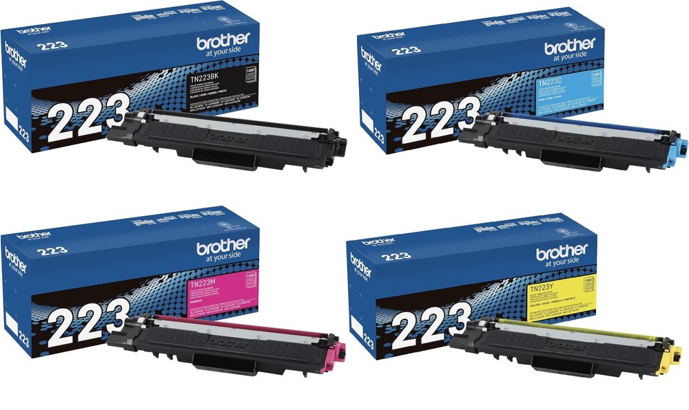 Brother Genuine TN223BK,TN223C,TN223M,TN223Y Standard Yield Toner Cartridge Set