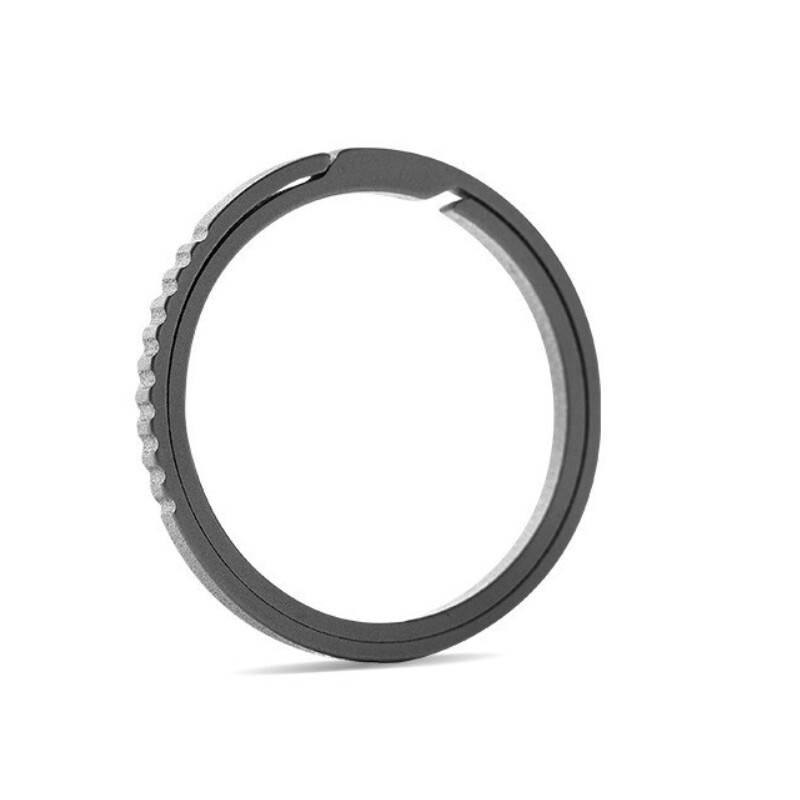 Titanium Keychain Rings, 2Pcs 0.9-inch Split Side Pushing Key Rings, Silver Tone