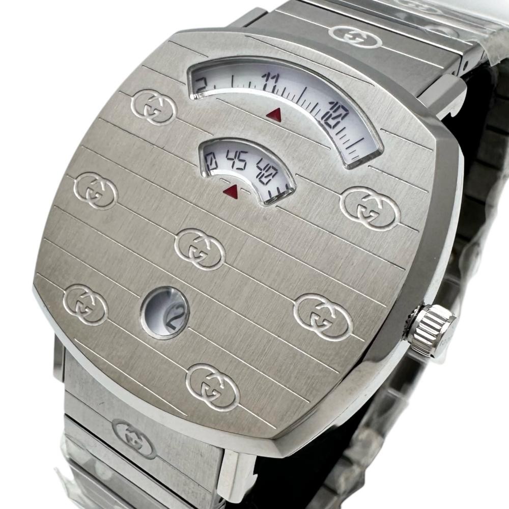 GUCCI Grip 157.4 Stainless Steel Quartz Watch Silver Boys Pre-Owned Mako Shop GD DSM