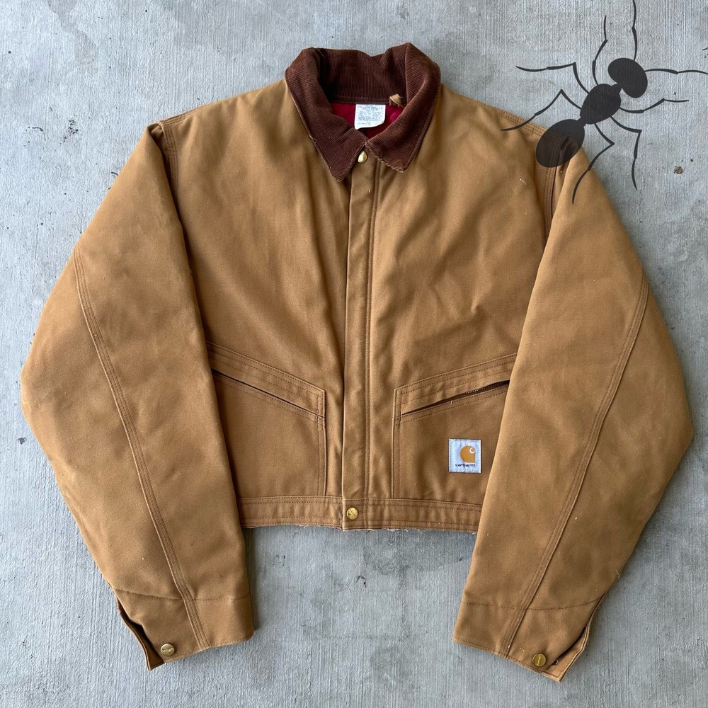 Vintage Y2K Brown Carhartt Cropped Detroit Work Jacket