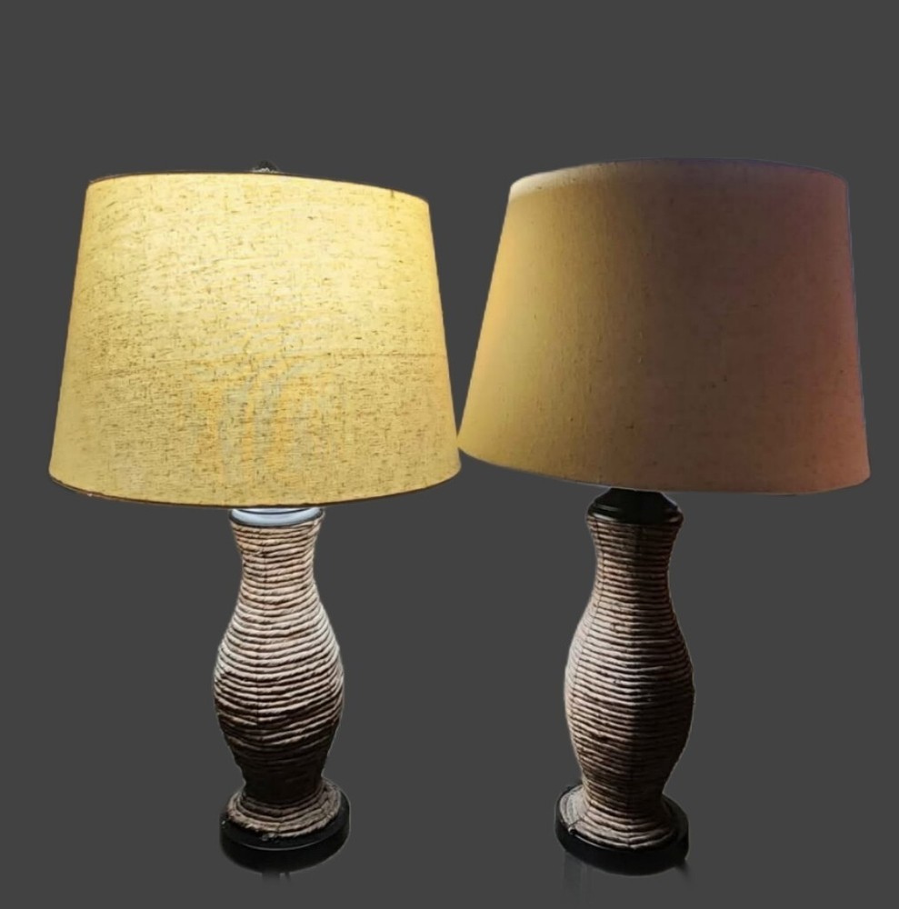 Wicker Woven Natural Rattan Table Lamp Decorative  15