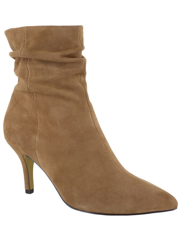 BELLA VITA Womens Brown Ruched Danielle Pointed Toe Stiletto Booties 9.5 M