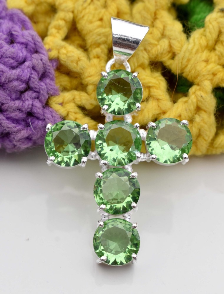 Green Amethyst 925 Sterling Silver Gemstone Handmade Gift Women Pendant S-2.10
