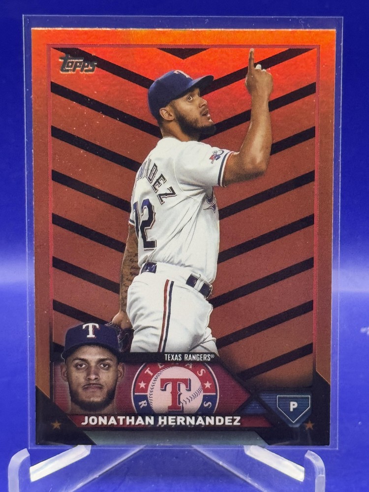 2023 Topps Update Jonathan Hernández Orange Black Foil #US312 Texas Rangers Baseball Card