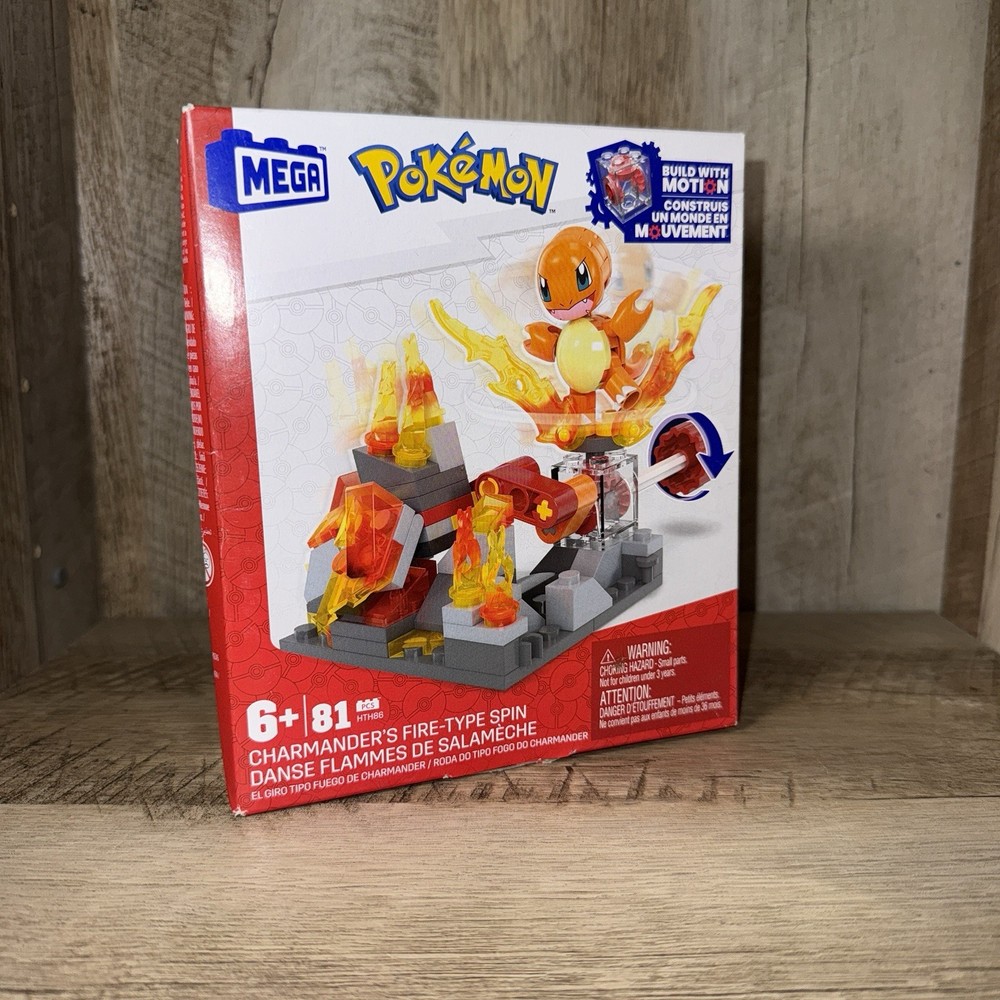 MEGA Construx Pokemon Charmander's Fire-Type Spin Building Kit HTH86