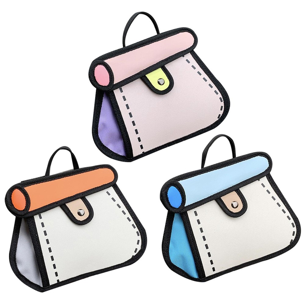 Shoulder Bag 2D Cartoon Drawing Crossbody Bag Handle Lightweight Waterproof