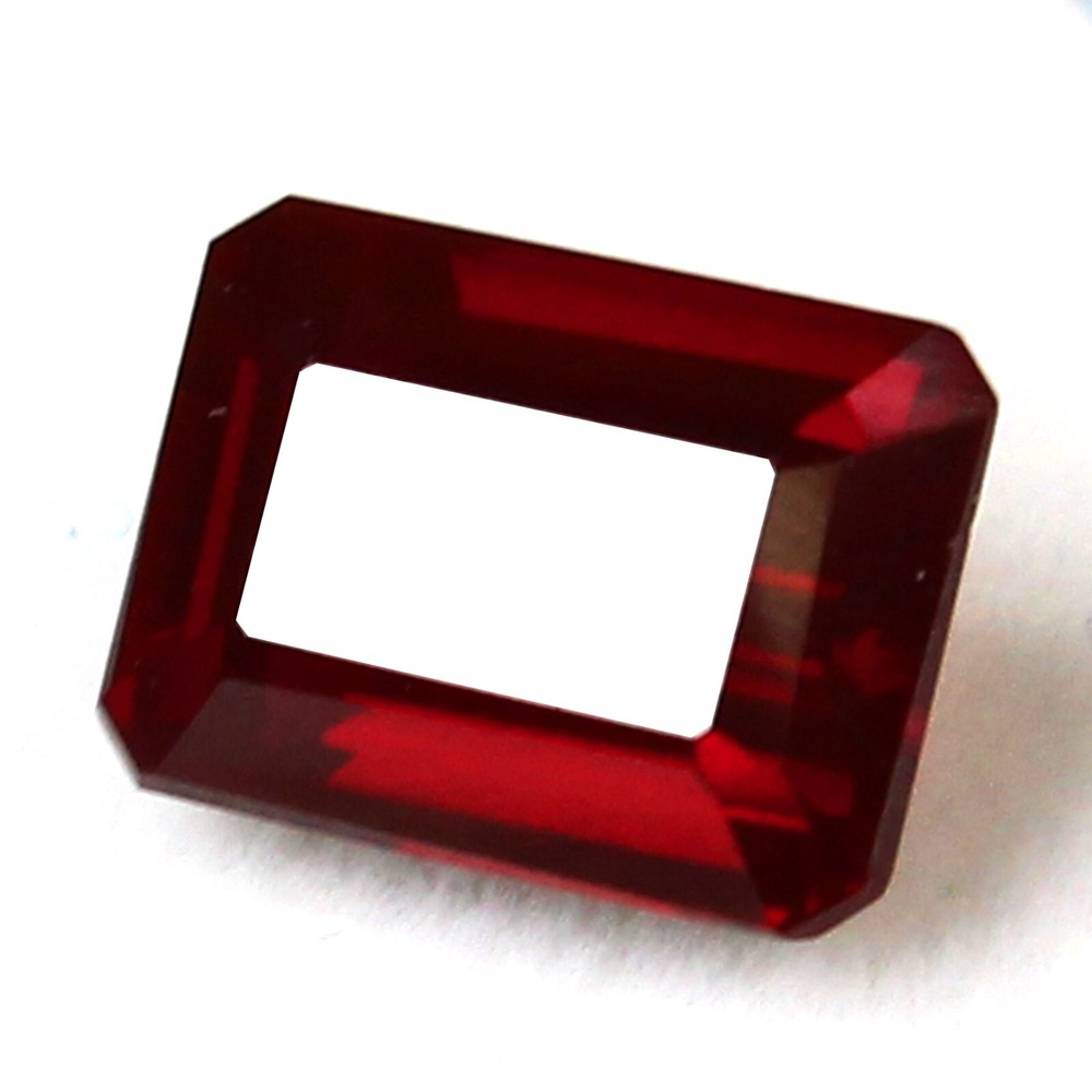5.05 Ct Natural Burma Deep Red Ruby 10x8 Emerald Unheated Certified Gemstone