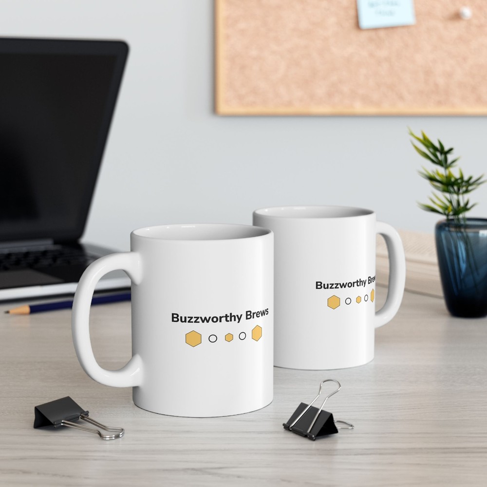 Buzzword Brews Ceramic Mug - Perfect for Coffee Lovers & Office Gifts