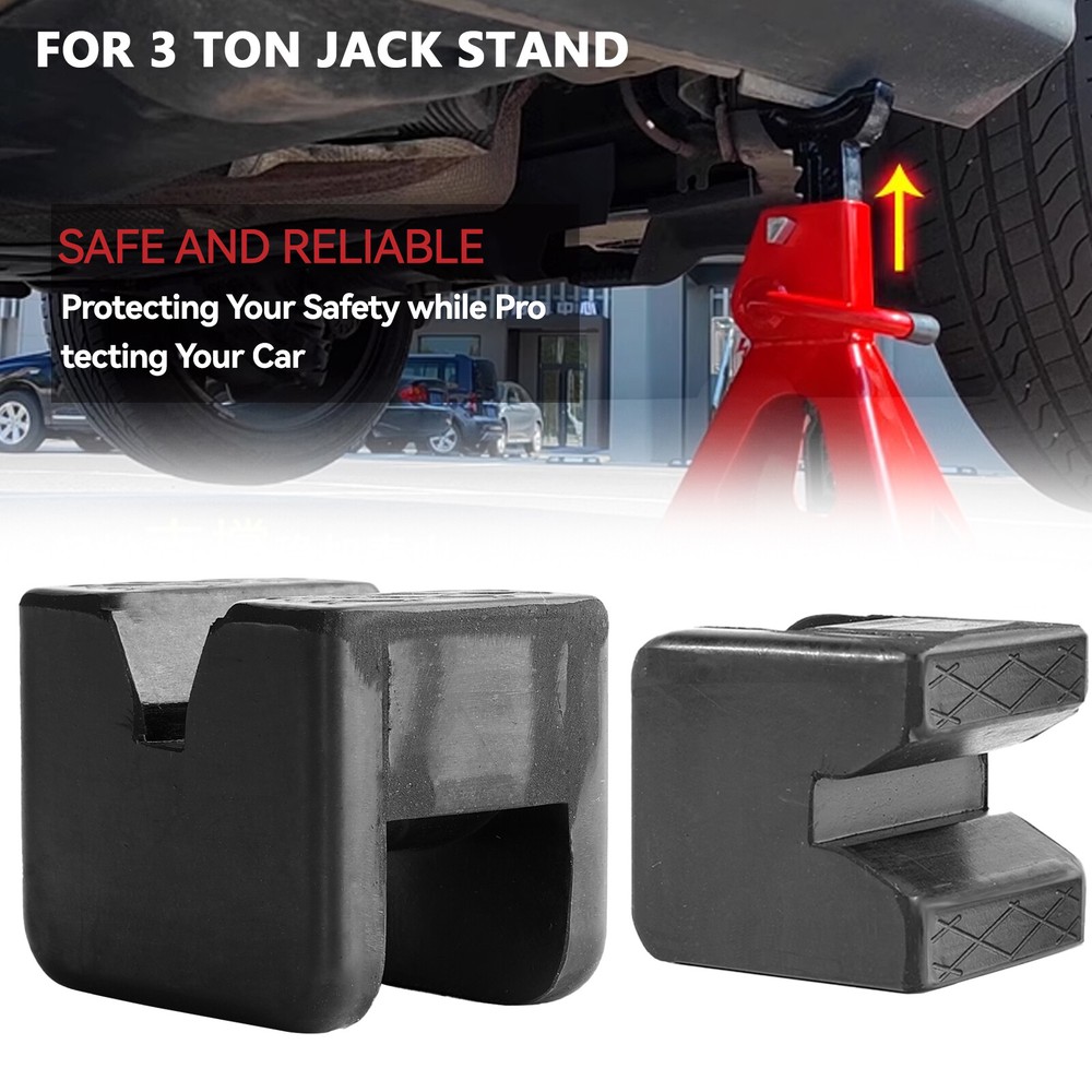 2 x 3 Ton Car Rubber Cross Slotted Jack Pad Adapter Guard Floor For Pinch Weld.