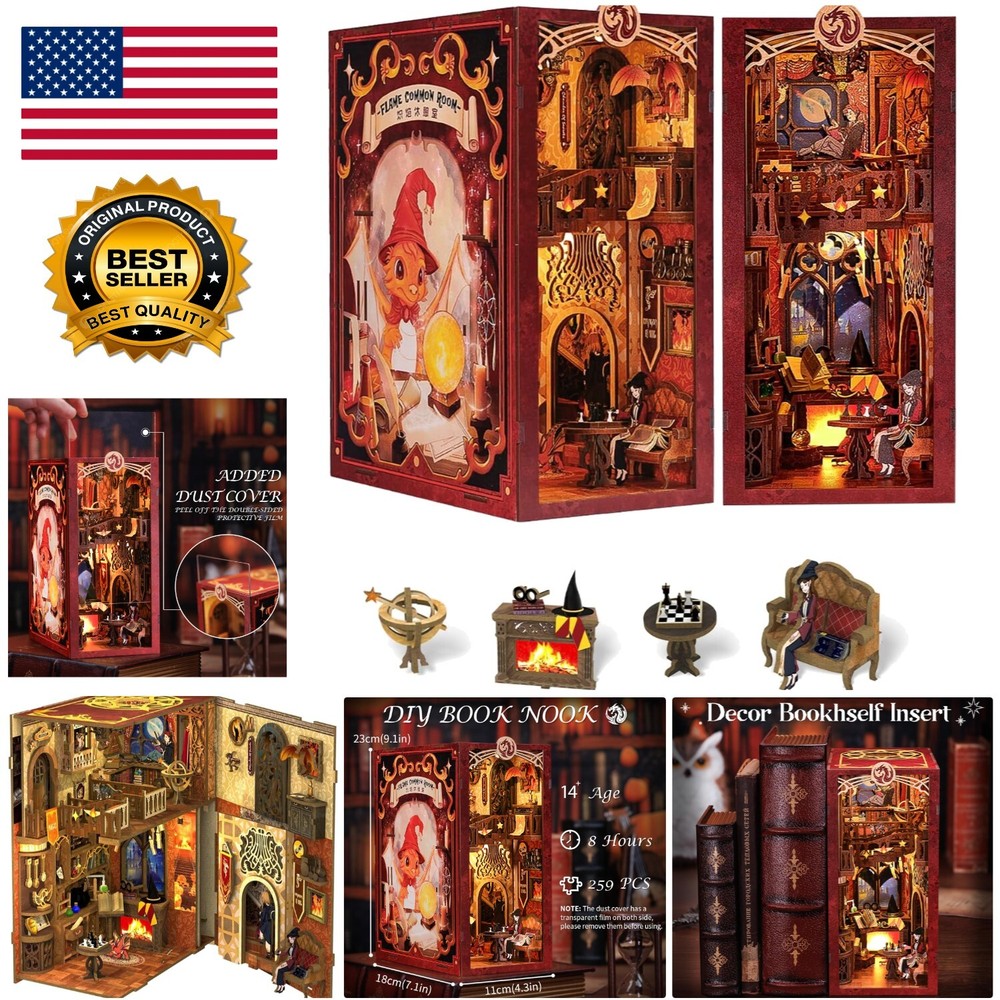 Charming Book Nook DIY Kit - Miniature House with Accessories for Adults & Teens