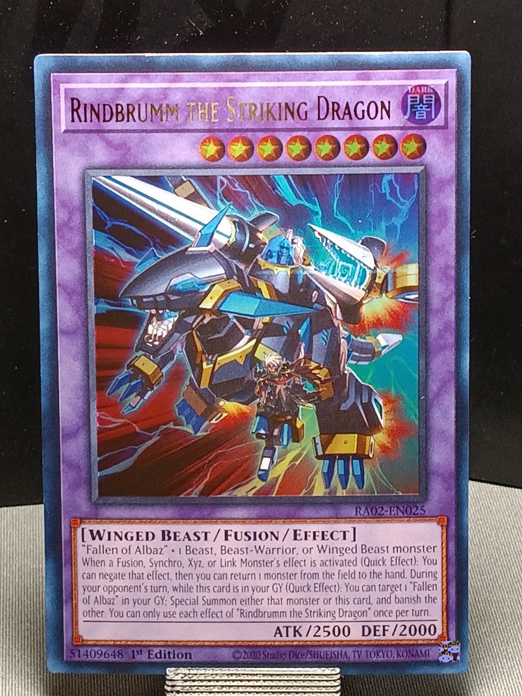 Yugioh Rindbrumm the Striking Dragon RA02-EN025 Prismatic Ultimate Rare 1st Edition