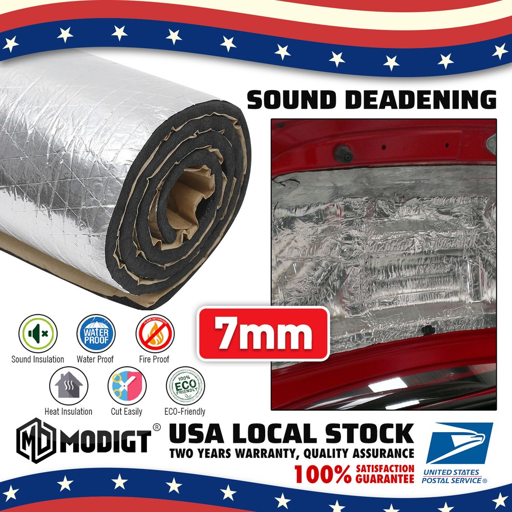 Sound Deadener Heat Insulation Mat Keeps Car Hoods & Engines Quiet & Cool 7mm