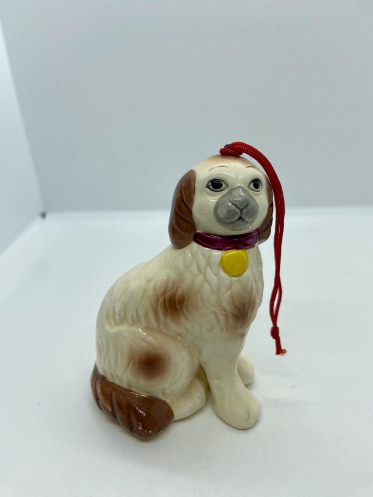 Staffordshire Style Dog Christmas Ornament Figurine Spaniel
