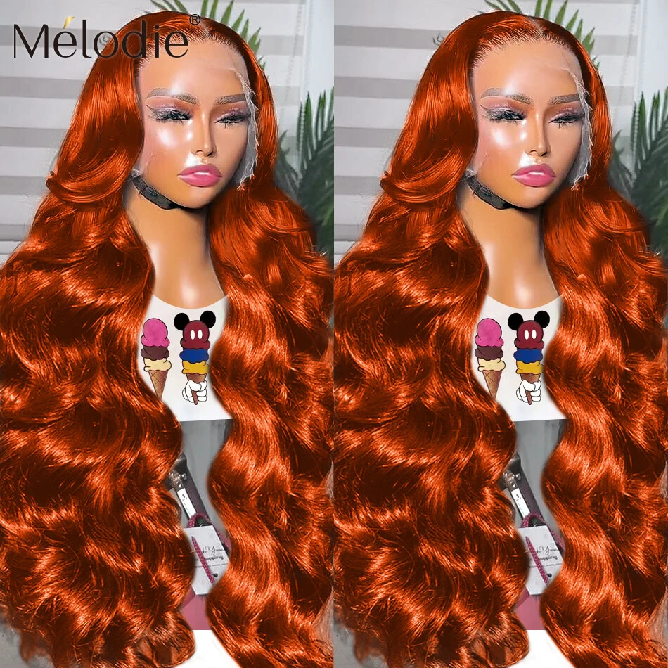 Ginger Orange 13x6 HD Lace Frontal Wig Brazilian Body Wave Human Hair