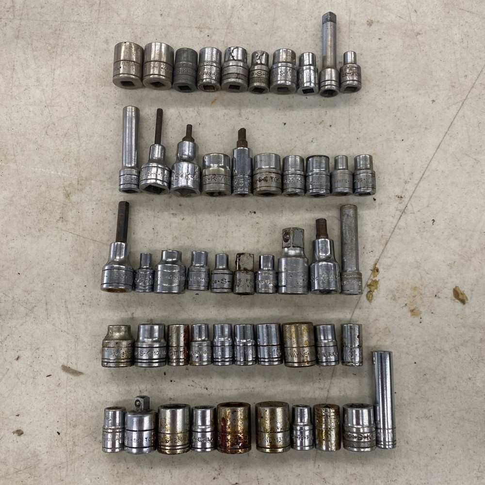 50 pc. Lot Vintage S-K SK USA Made 1/4, and 3/8