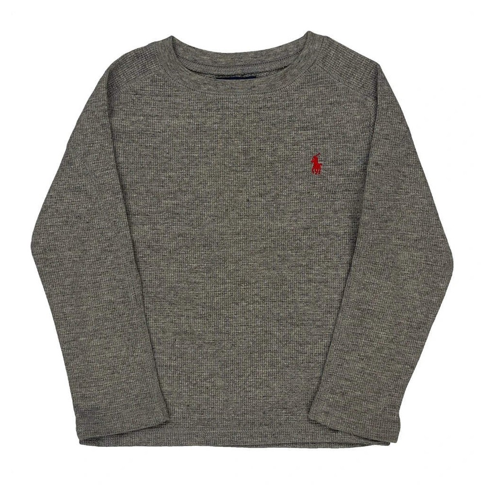 Age 3 Polo By Ralph Lauren Long Sleeve T-Shirt - 2XS Gray Cotton Blend